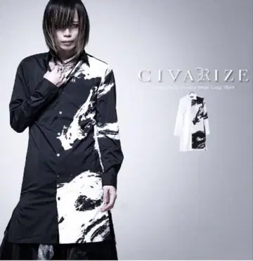 'CIVARIZE' 모노톤 바이컬러 프린트 셔츠
