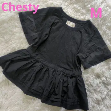 체스티 Chesty 시스루 슬리브 디자인 페플럼 티셔츠
