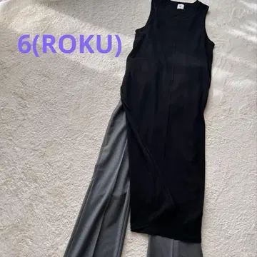 6 ROKU 슬리브리스 롱 원피스 블랙 36