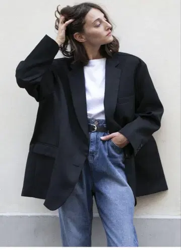 THE FRANKIE SHOP 오버 사이즈 자켓 BLACK