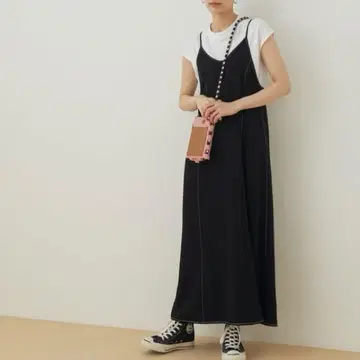 AER ADAM ET ROPE 레이온 스티치 슬리브리스 원피스
