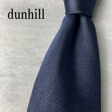 새상품급 dunhill 던힐 d 로고 스트라이프 솔리드 넥타이 네이비