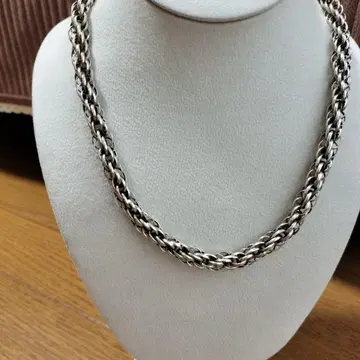 은세공 트위스트 체인 목걸이, 빈티지 실버 목걸이