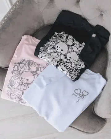 pium  teddy friends 오버 사이즈 티셔츠 색스