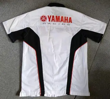 YAMAHA RACING 반팔 셔츠 L 화이트 피트 셔츠 야마하