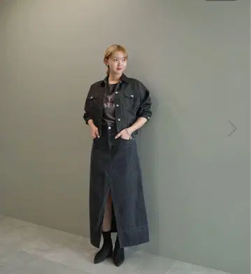 택 포함 새상품! ARUMDY 턱 디자인 볼륨 데님 자켓 black