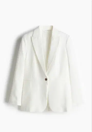 H&M 화이트 린넨 테일러드 자켓
