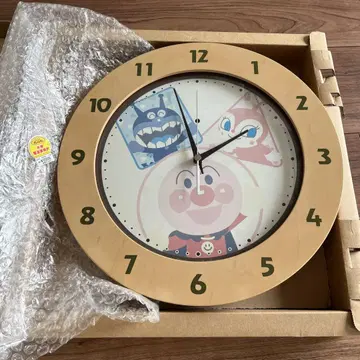 호빵맨 나무 프레임 벽시계