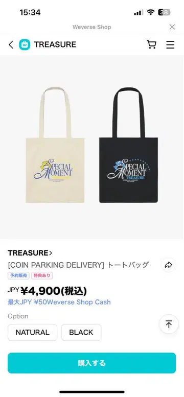 TREASURE Special moment 토트백