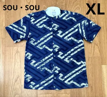 sousou 스탠드 카라 반팔 셔츠 사야가타 시대 XL