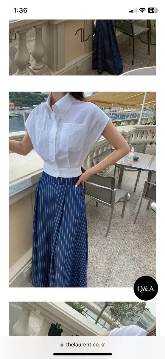 더로랑 린넨 크롭 셔츠