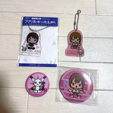 야가미 이슬이(히카리) 테일몬 4종 세트 캔뱃지 아크릴 키링