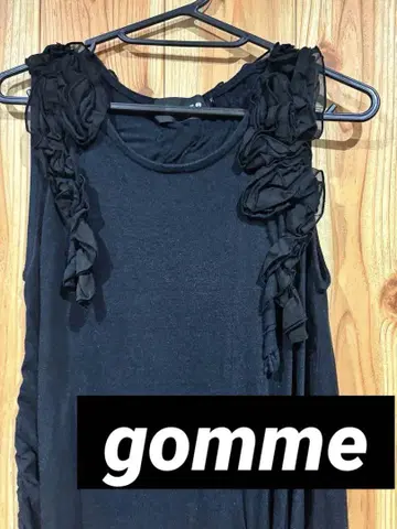 gomme 밴딩 원피스 블랙 비대칭 시보리 슬리브리스