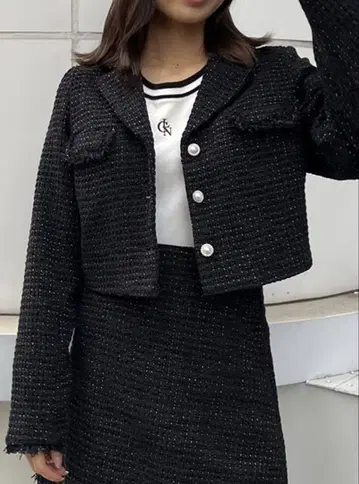 글리터 트위드 자켓 (미사용 새상품)