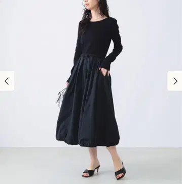 새상품 데밀크스 빔즈 벌룬 콤비 원피스