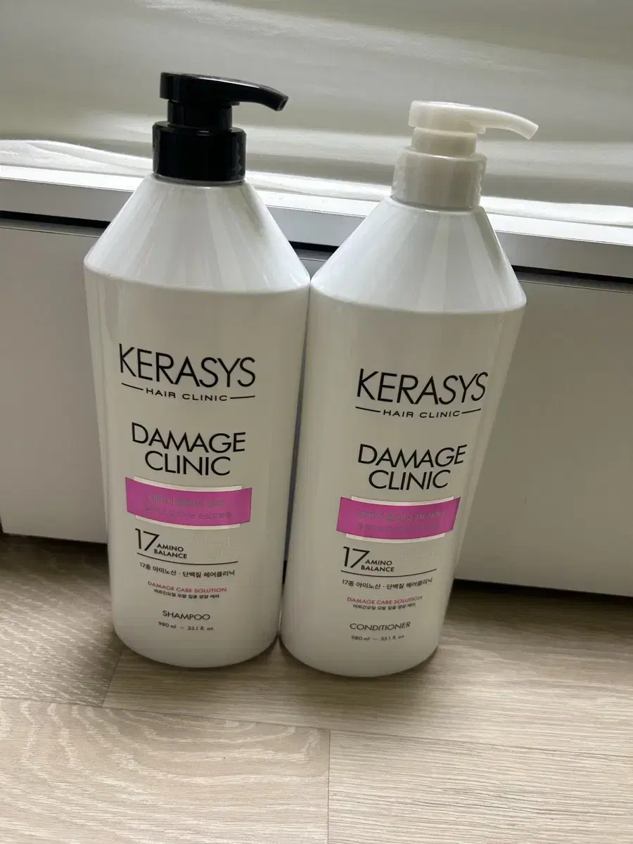 (새상품) 케라시스 데미지 클리닉 단백질샴푸+트리트먼트980ml