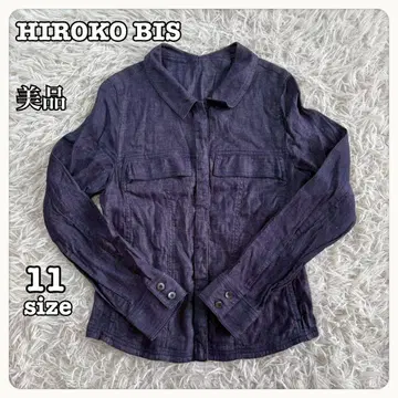HIROKO BIS 레이온 린넨 혼방 긴팔 데님 셔츠