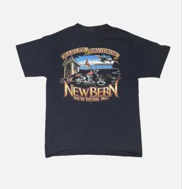 할리데이비슨 티셔츠 New Bern NC 양면 포켓 티셔츠