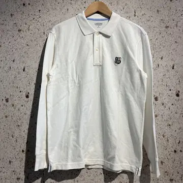 00s LANDS'END 자수 피케 셔츠 랜즈엔드 화이트