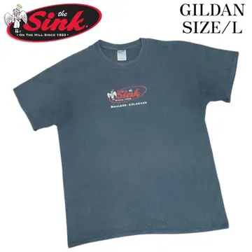미국 햄버거 & 피자 레스토랑 Sink GILDAN L 기업 티셔츠