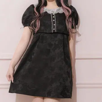 pium 레이스 컬러 자카드 미니 원피스 피움