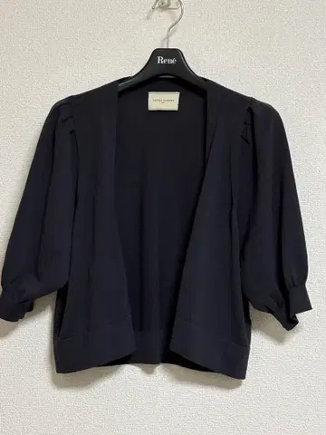UNITED ARROWS 5부 소매 숏 가디건 다크 그레이