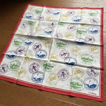 엘엘빈 반다나 대형 손수건 스탬프 패턴