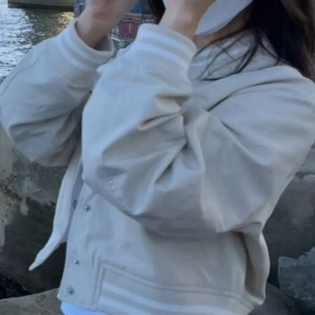 SPAO 스파오 Spao Cropped Varsity Bomber Jacket Ivory #스파오,#바