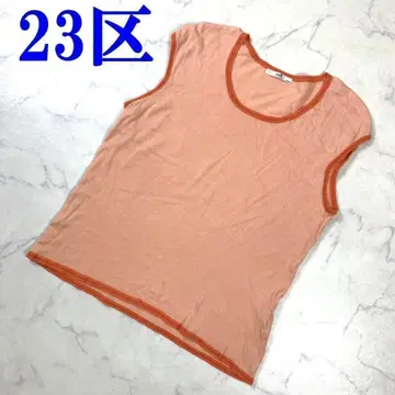 23구 슬리브리스 티셔츠 니트 면 오렌지 46 C6508