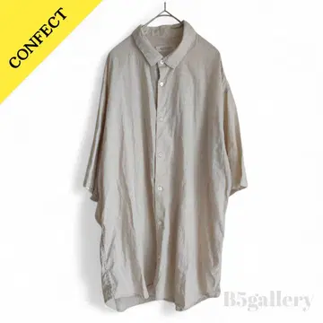 CONFECT 02212-0084 UpcycleLino 와이드 반팔 셔츠