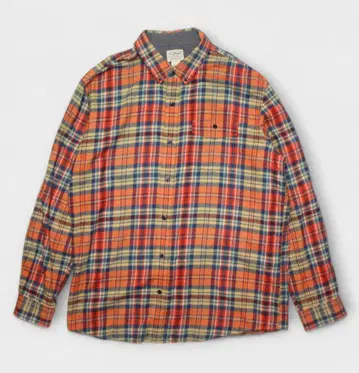 L.L.Bean 엘엘빈 체크 플란넬 셔츠 XL 오렌지