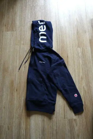 mercari 로고 후드 부착 트레이닝복 네이비