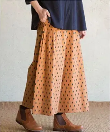 (새상품) 시삼 공방 인도 수공예 깊은 맛이 느껴지는 블록 프린트 스커트
