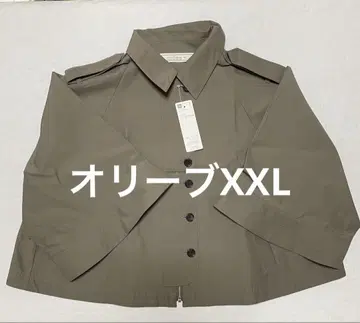 지유 rokh 숏 케이프 코트 올리브 2XL