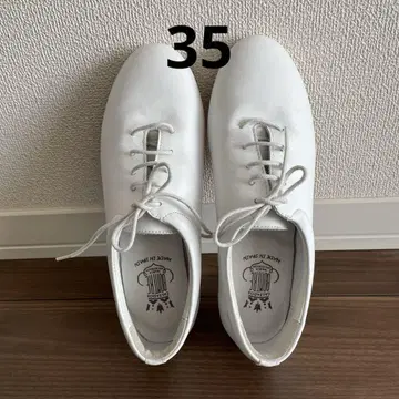 본토레 35 레이스업 재즈 댄스 슈즈 화이트 발레