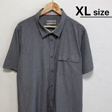 USA 구제 의류 아웃도어 셔츠 반팔 XL 그레이 워크 Avalanche
