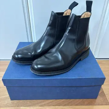 Sanders 샌더스 블랙 가죽 사이드 고어 부츠