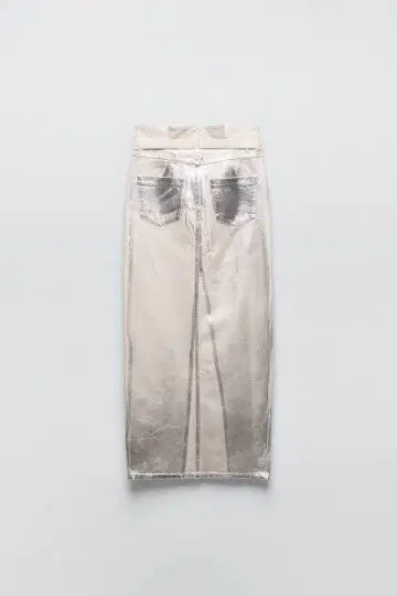 자라 실버 데님 타이트 스커트 슬릿 자라