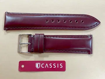 스프링 바 포함 오크 CORDOVAN 22mm 버건디 시계 벨트