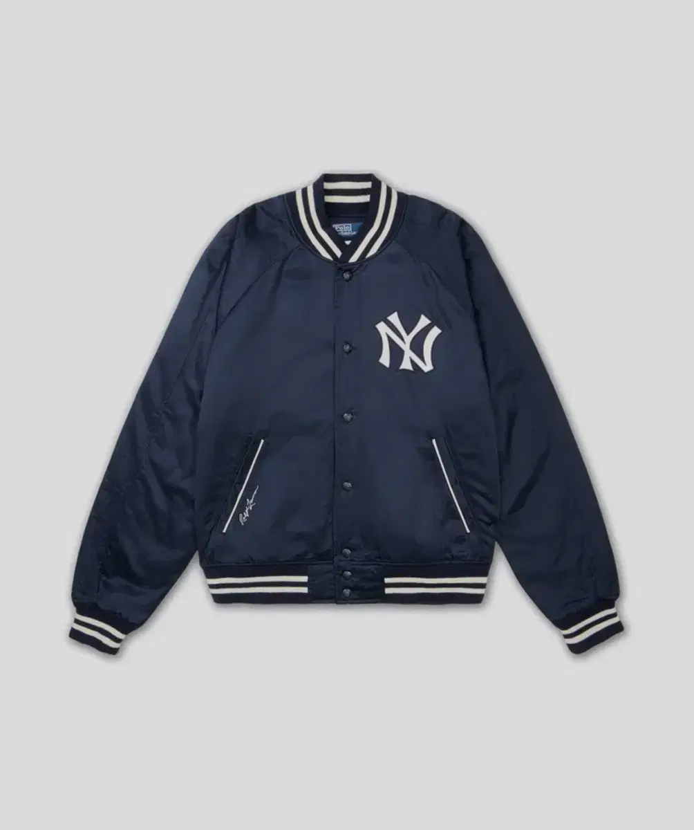 [L] 25ss Polo Ralph Lauren x Mlb Yankees Satin Varsity Jacket