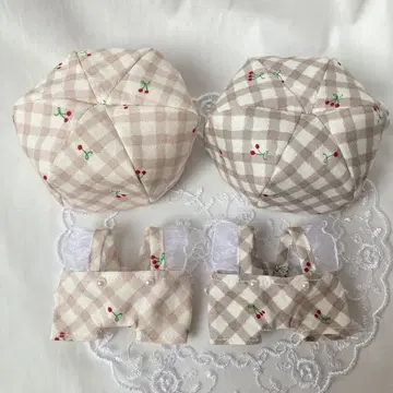 치비누이 의류 누이 의류 베레모 살로펫 체리 체크 나니와 단시