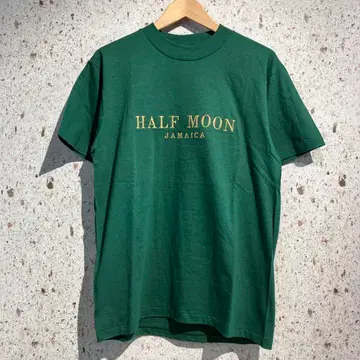 90s HALF MOON JAMAICA 자수 티셔츠 그린
