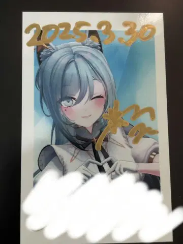 버츄얼 유튜버 미즈세 나기 친필 사인 폴라로이드 카드