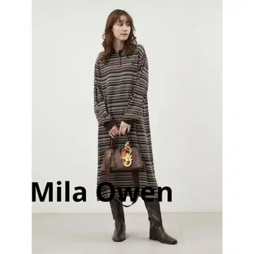 미라 오웬 폴로 니트 스트레이트 원피스
