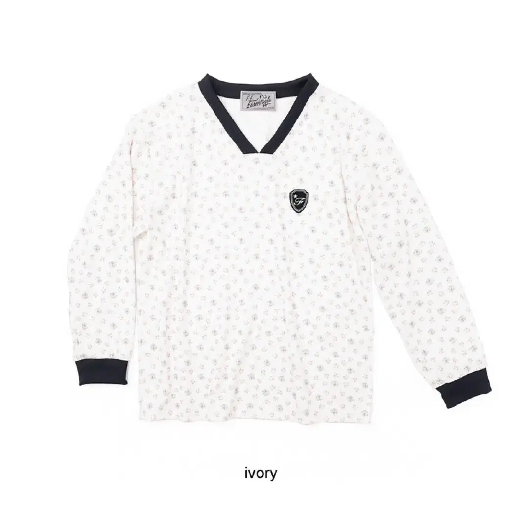 【fa.er.ie】 V neck flower terry shirt ♥3Color FAERIE] (F.E.E.S) V neck flower terry shirt (pink) – SellerWork