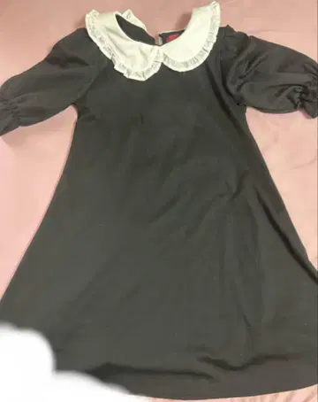 지뢰계 원피스 백 리본 프릴
