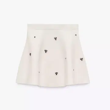 주얼리 비즈 니트 스커트
