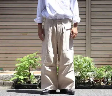 HERILL 헤릴 15oz 데님 카고 팬츠 내추럴 와이드 팬츠