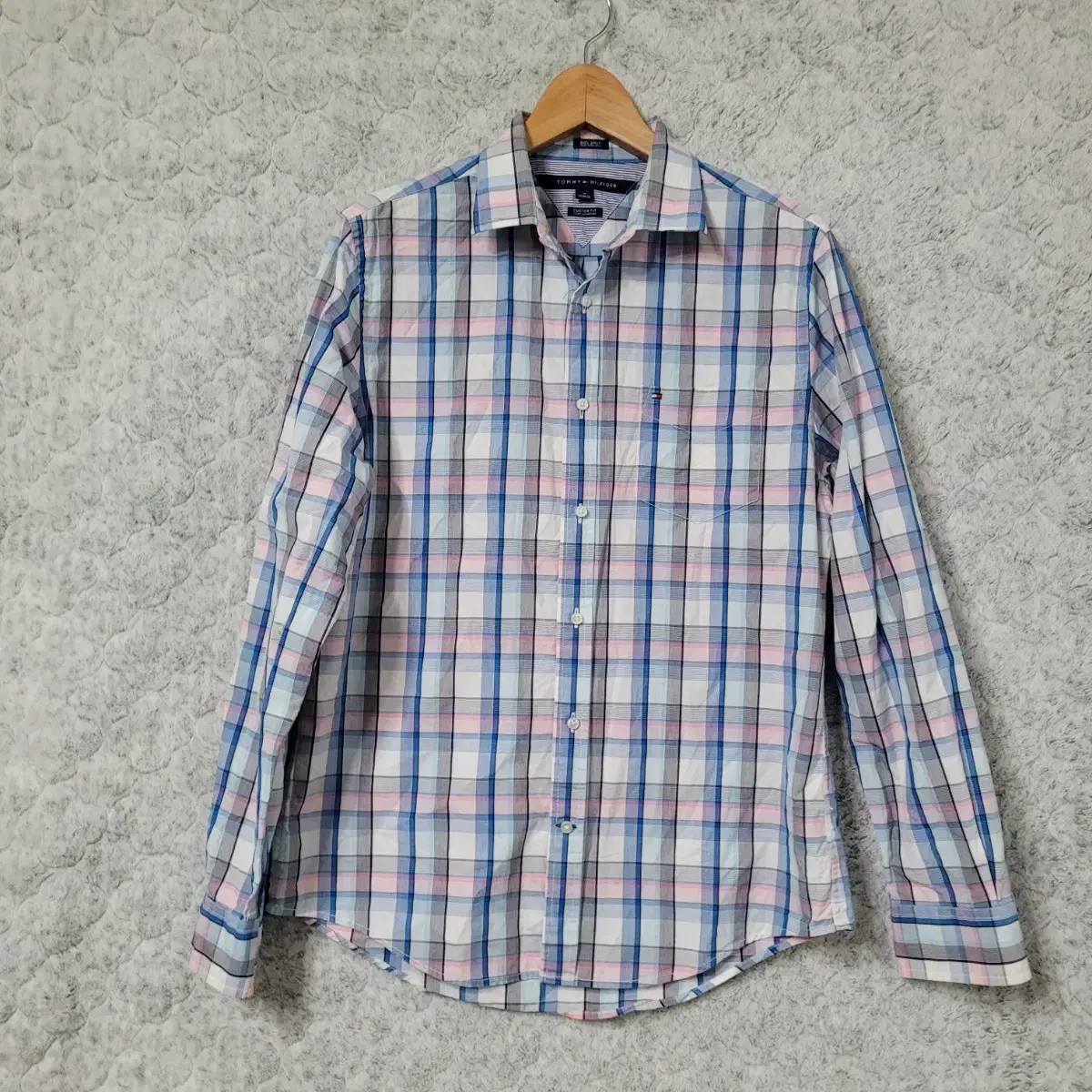 F865 [M] 타미힐피거 80's 2ply 체크 남방 셔츠