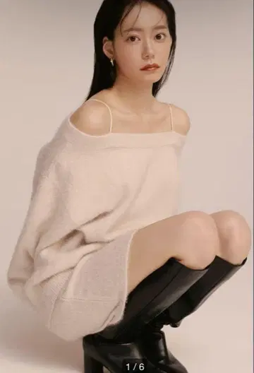 스나이델 2024AW 폭스 캐시미어 오프숄더 풀오버 셋업